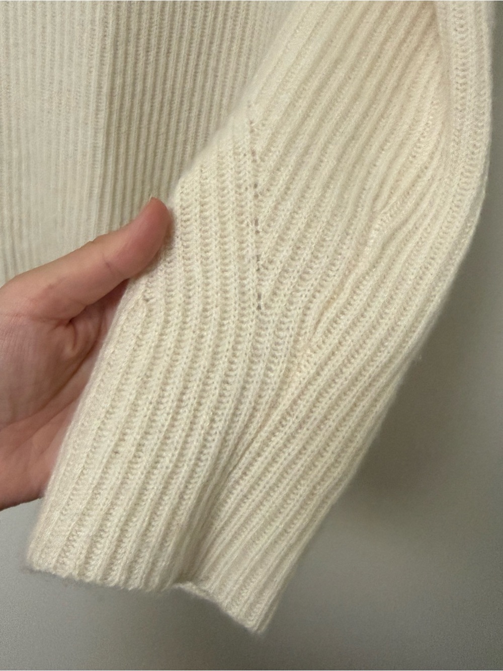Ann Taylor Cashmere Cozy Cream Ribbed Women's Sweater - Picture 5 of 12
